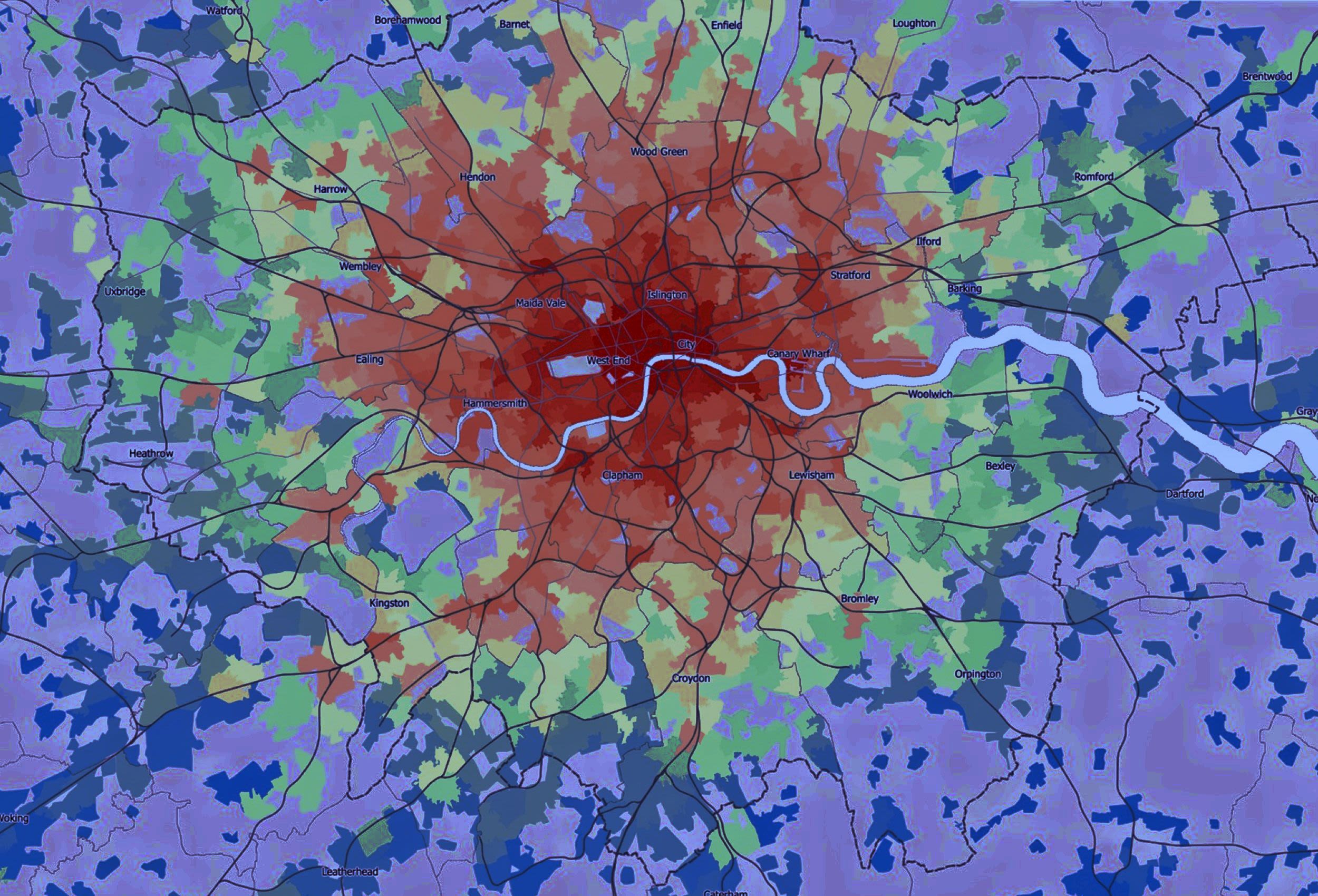 Digital map of London