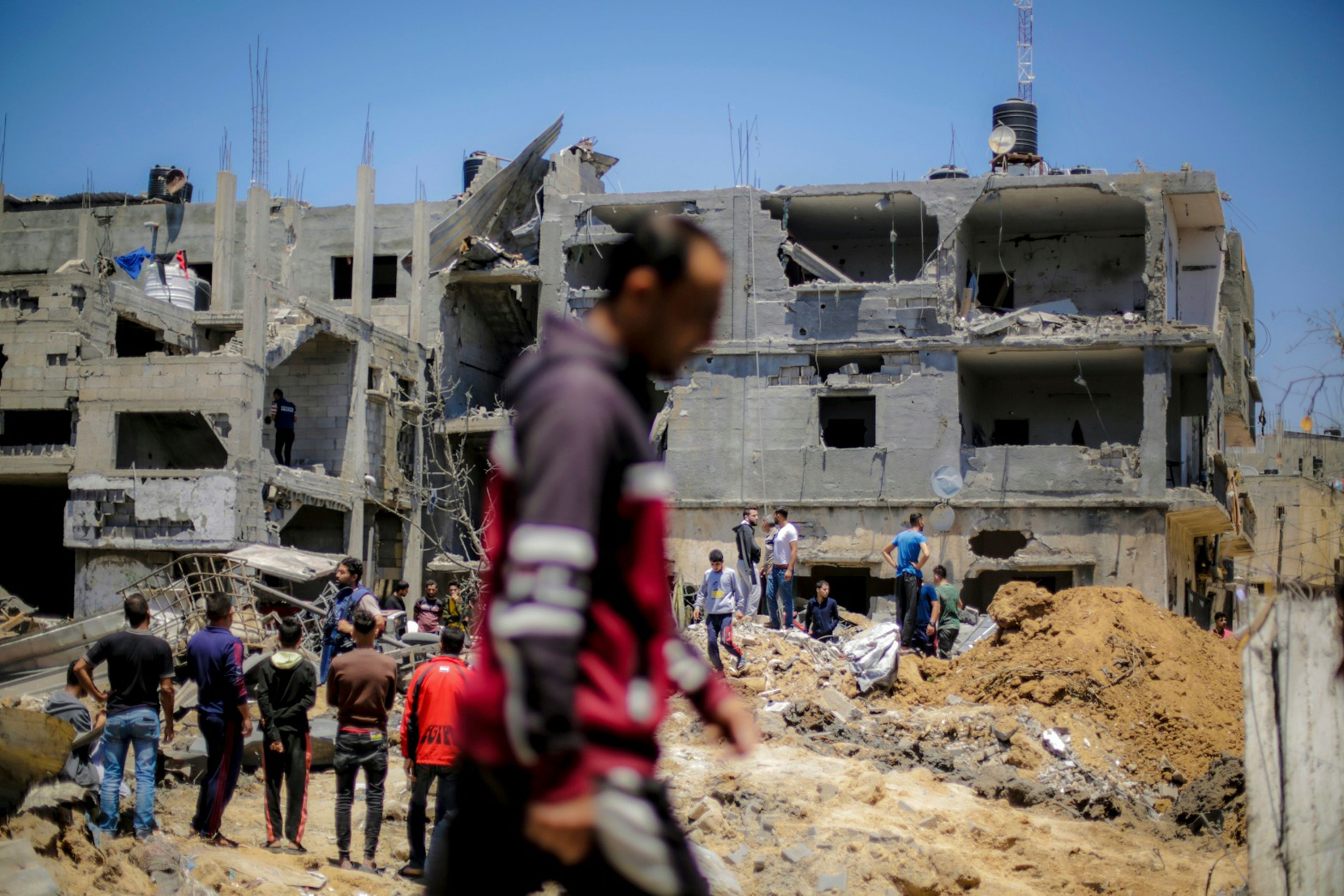 Damaged buildings in Gaza