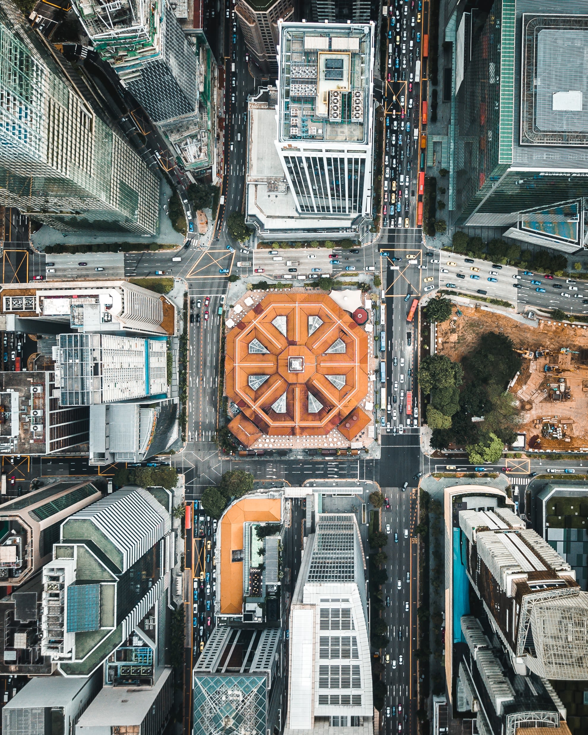 bird's eye view photography of high-rise buildings