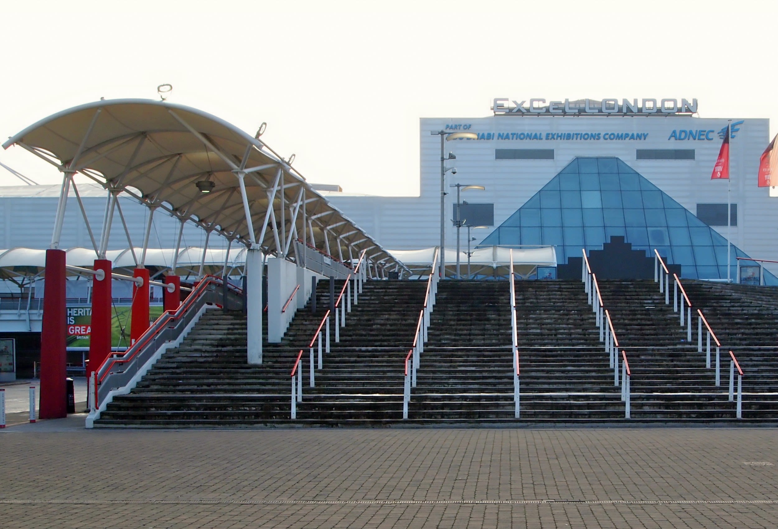 Steps leading up to London ExCeL Centre