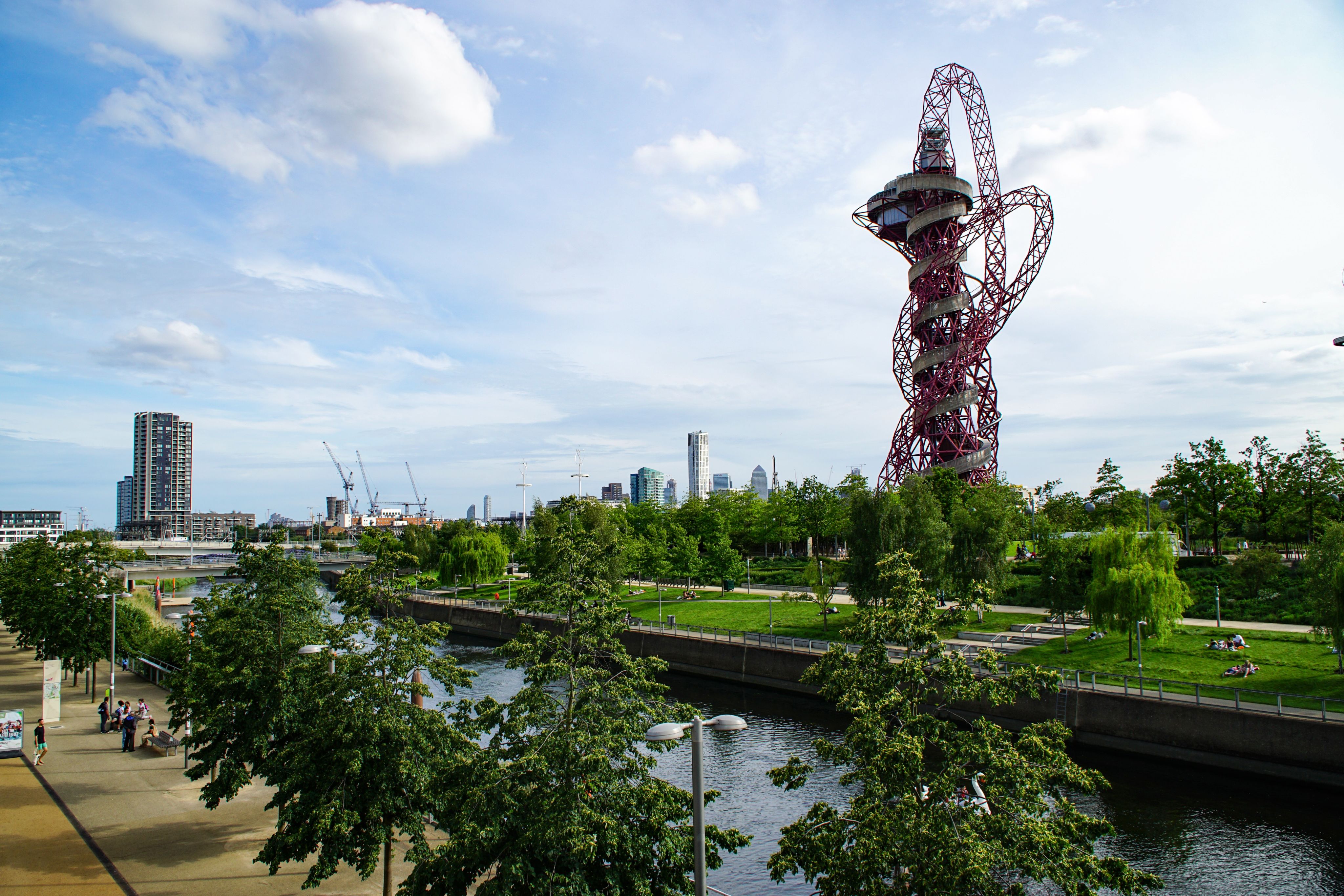 white and red tower