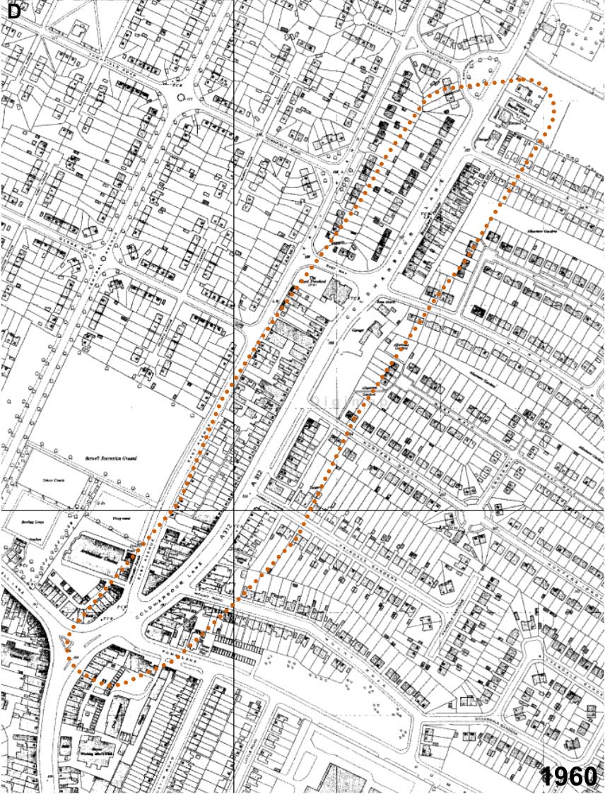 Coldharbour Lane, Hayes, Greater London in 1960.